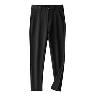 男士锦纶氨纶面料裤子免熨烫四面弹休闲裤加绒男裤高弹力正装西裤