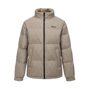 波司登25新款羽绒服男士短款立领面包服时尚字母印花拼接加厚90绒