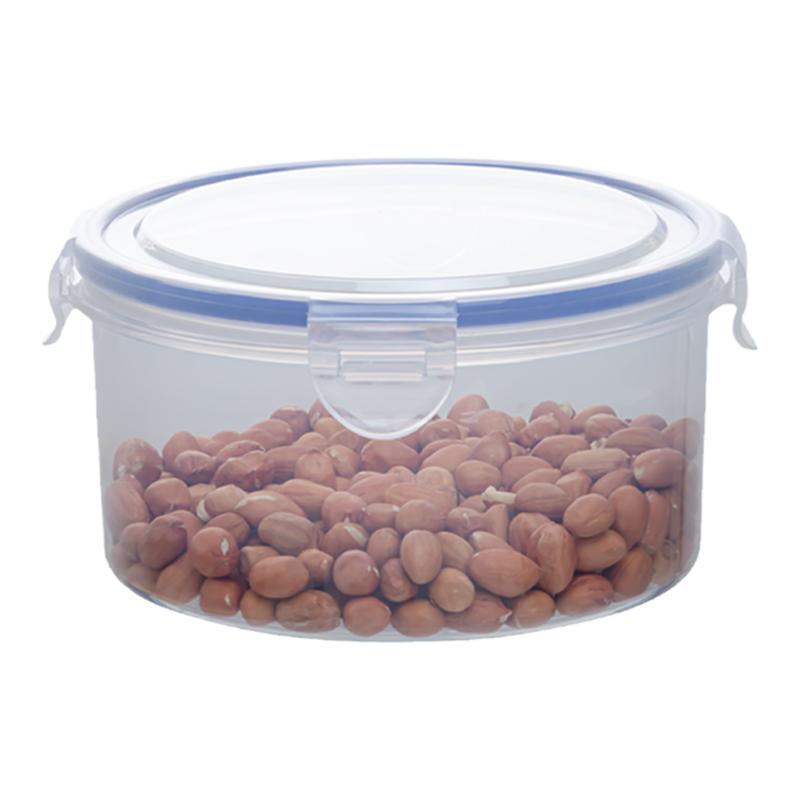 厨房冰箱保鲜盒塑料透明圆形微波食品留样盒子带盖小号收纳密封盒