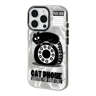 寄居蟹原创话筒猫咪苹果16手机壳适用iPhone15ProMax磁吸带支架新款14pro磨砂全包小众高级感防摔好看不撞款