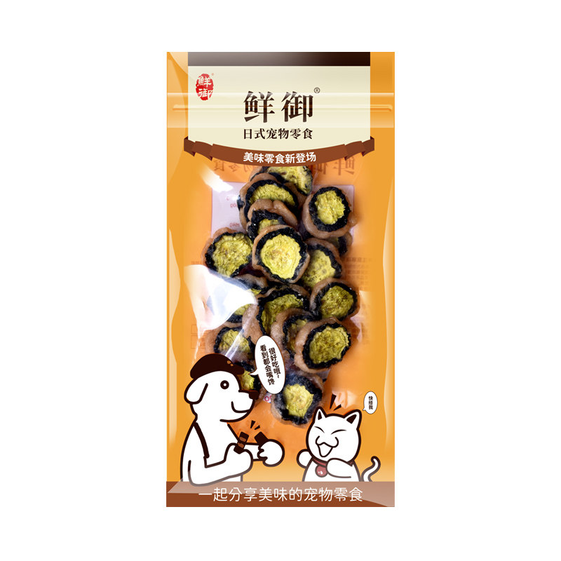 【鲜御】宠物狗狗零食黄瓜夹心鸡肉鸭肉圆片 清爽软嫩肉片50g/袋