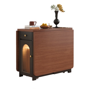 实木折叠餐桌小户型餐桌椅组合可移动长方形饭桌简约饭桌