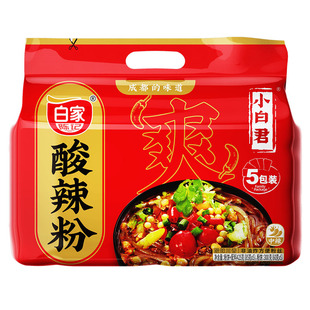 第2提5折白家陈记小白君重庆酸辣粉丝5包超市袋装方便面速食加餐