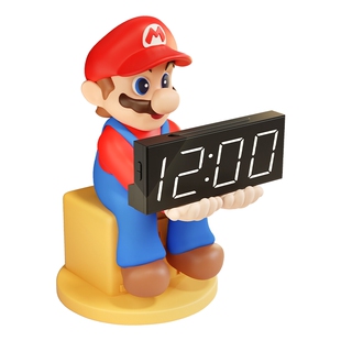 马里奥桌面电子时钟摆台式钟表客厅电视柜创意装饰摆件高级感闹钟