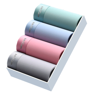 雅鹿内裤男士冰丝薄款四角裤石墨烯抗菌男人底裤大码性感平角裤头