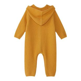 （董生活推荐款）100%羊绒宝宝秋冬款连帽前开连体衣爬服保暖亲肤