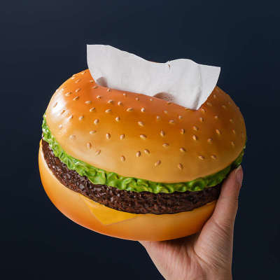 汉堡包抽纸盒纸巾收纳盒餐巾纸盒餐桌客厅茶几摆件创意搞怪趣味