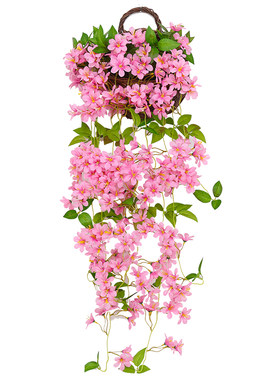 仿真假花室内墙面吊篮花藤迎春花