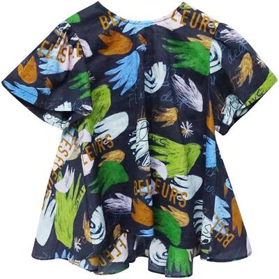 Qimoo时尚简约俏皮短袖T恤娃娃衫