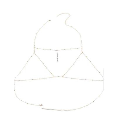 钛钢不掉色~敲击性感胸链身体链