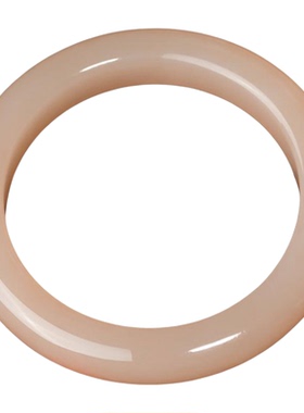 金玉良缘【牡丹】色标级浓藕粉老坑料高冰和田玉手镯玉镯正圈