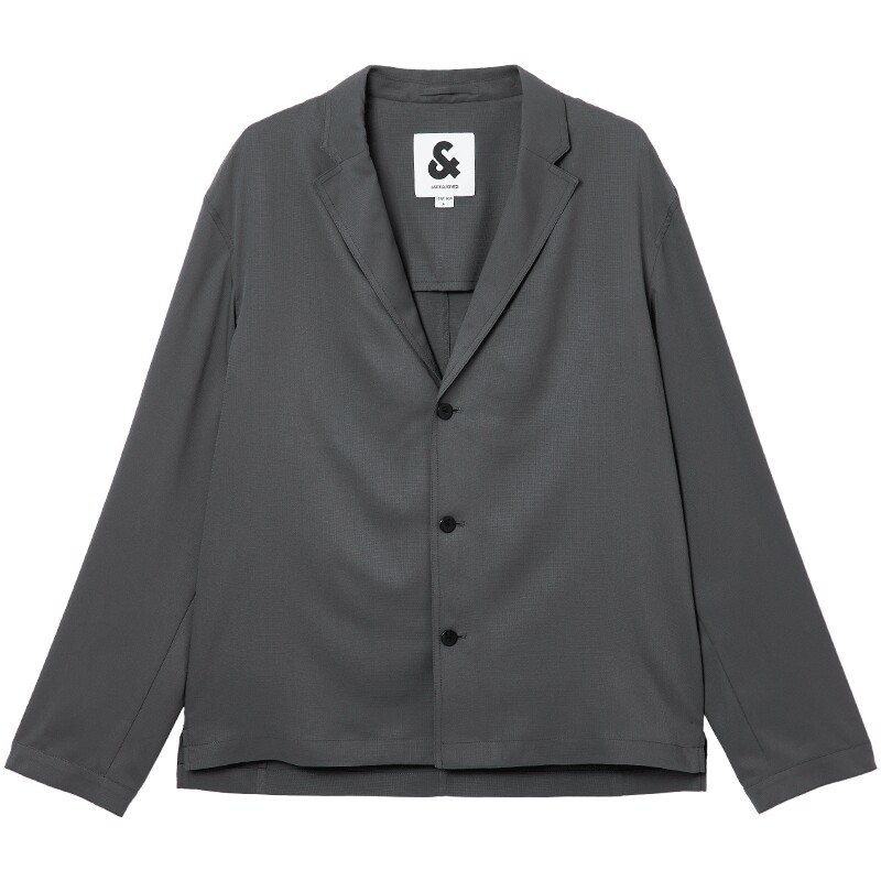 杰克琼斯男装春夏新款西服商务百搭经典深灰色三粒扣宽松西服外套