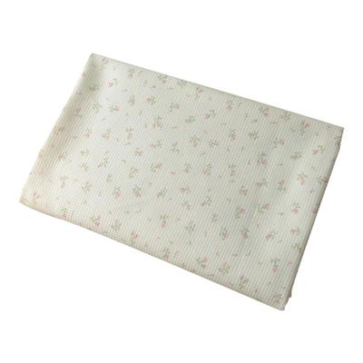 粉色小碎花小小华夫格涤棉布料