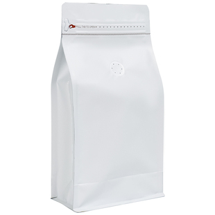 利源咖啡袋白色八边封铝箔袋单向气阀侧拉链茶叶咖啡豆包装袋包邮