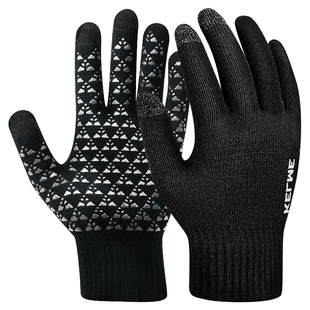 卡尔美保暖手套男女秋冬季户外骑行防风防寒电瓶自行车防滑可触屏