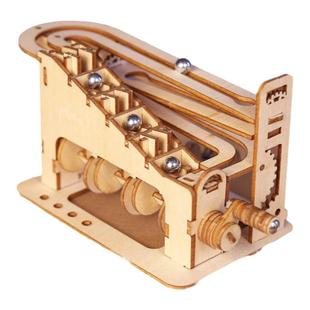 轨道滚珠木质拼图模型木制diy手工榫卯结构立体手工积木益智玩具