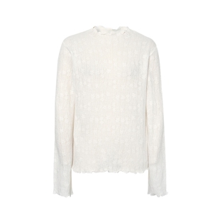 【打底王者】诗凡黎法式蕾丝木耳边打底衫25冬新款含羊毛针织内搭