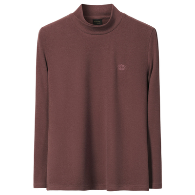 2025新款男士半高领长袖T恤德绒保暖打底衫简约休闲风双面绒体恤