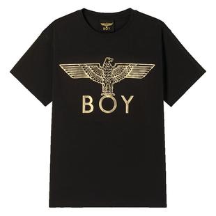 【暗黑罗盘】BOYLONDON春夏男女同款烫金潮牌短袖翅膀T恤N01906