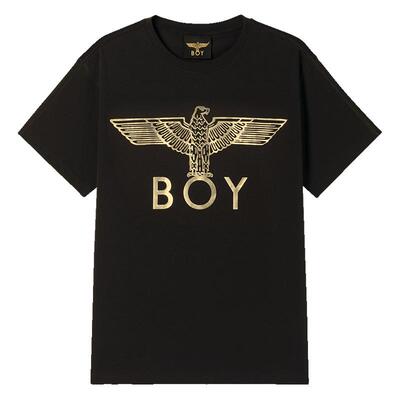 【暗黑罗盘】BOYLONDON夏季男女同款烫金潮牌短袖翅膀T恤N01906