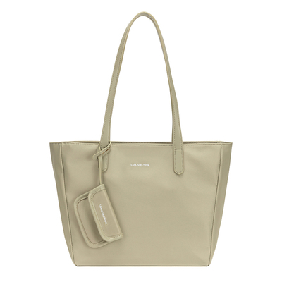 控简尼龙大容量通勤拉链托特包