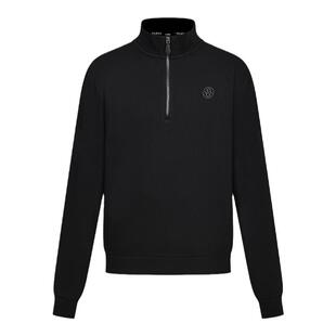 RARE威雅男装秋冬新款黑色立领男士上衣内磨毛加厚保暖半拉链卫衣