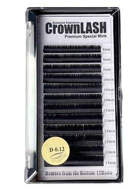 黑色单根圆毛BCD 0.10 0.12 8-13mm混合装CrownLASH日式嫁接睫毛