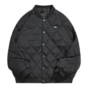 春秋棒球服棉衣男空气棉秋冬宽松大码ins休闲防风保暖菱形格外套