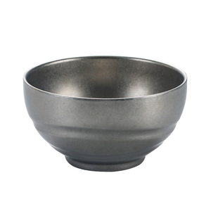 复古不锈钢餐具筷子勺子盘子烟灰缸饭碗汤碗做旧日式味碟小吃盘