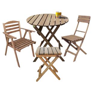 折叠桌椅套装实木休闲阳台桌饭桌便携式户外野餐烧烤圆形露营桌子