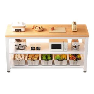 厨房多功能置物架落地切菜桌子工作台多层餐边储物柜收纳架窄边柜