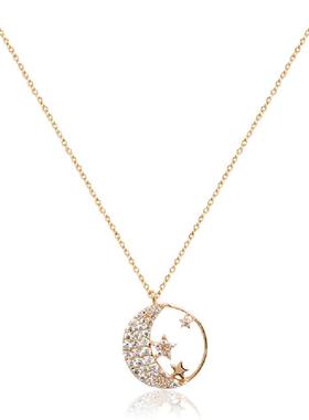 CHOMEL璀璨星月立方氧化锆项链