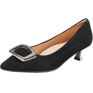 百丽低跟高跟鞋女新款软底不累脚上班鞋浅口单鞋子D3N1DAQ5