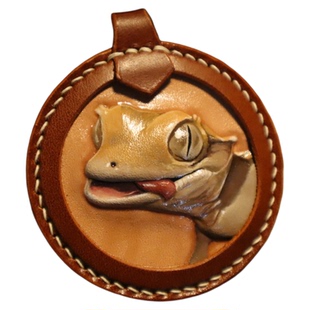 宠物纪念品皮雕 定制钥匙扣挂件包挂 手工定制小猫狗狗立体手绘