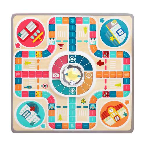 特宝儿童汽车之城飞行棋益智专注力思维桌面游戏玩具1-3岁2岁6岁
