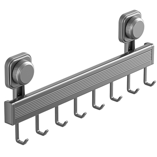 新款厨房置物架免打孔锅铲勺子一体挂架收纳架多功能壁挂挂杆挂钩