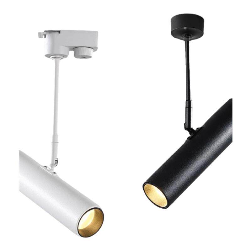 明装长筒轨道射灯店铺餐厅北欧吊杆防眩餐饮KTV轻吧酒吧7W12W创意