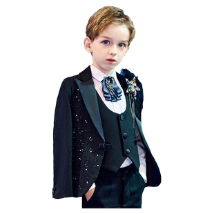 罗蒙儿童礼服男童花童小西装套装男孩婚礼表演服钢琴主持人演出服