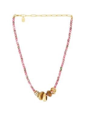 Elizabeth Cole INES 垂褶项链 粉色REVOLVE小众新款