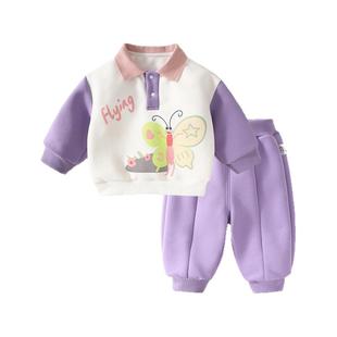 婧麒宝宝卫衣春季套装婴儿春天男童秋装儿童衣服女童裤子幼儿卫裤