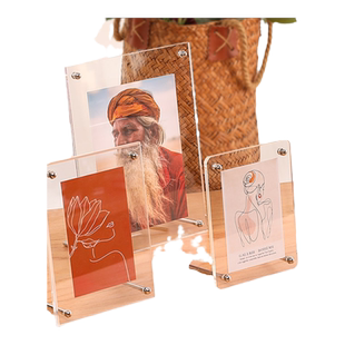 亚克力相框摆台挂墙6寸拍立得明星片12洗照片做成相框A4A3水晶框