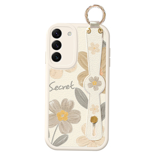 琛赋适用于三星s25手机壳S24新款S23油画花朵Note20Ultra简约女S22背带s21FE外壳斜挎挂绳s20腕带保护套plus