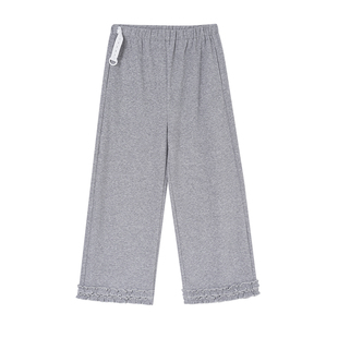 MASANON孕妇裤子冬季外穿加绒加厚阔腿裤小个子仿羊绒九分裤秋冬