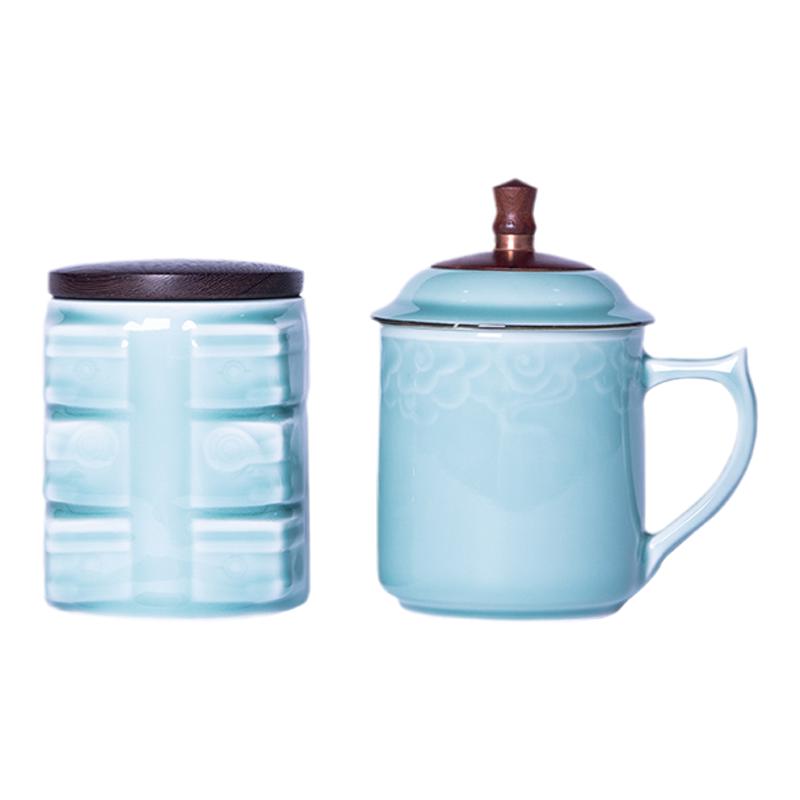 龙泉青瓷中式办公杯茶杯