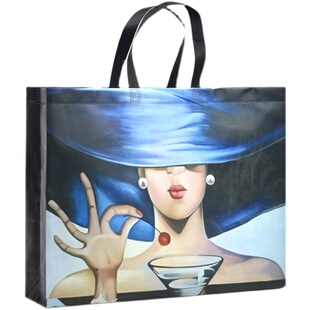 高档春夏新款男女服装店手提袋购物无纺布袋小中大号可装皮草礼品