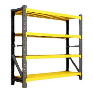 二手仓储货架仓库重型置物架多层库房展示架高家用黑黄色储物架子