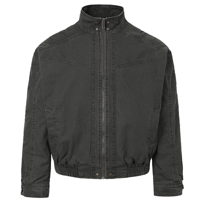 美式解构鲨鱼鳍水洗飞行夹克棉服