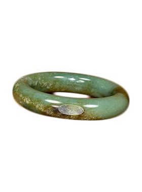 和田玉籽料手镯沙枣青籽镯留皮