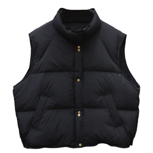 韩版小个子羽绒服马甲女短款2025秋冬新款简约立领坎肩无袖短外套