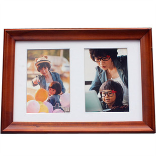 北欧风格6寸两张相片创意定制实木洗照片做成相框像框ins摆件摆台